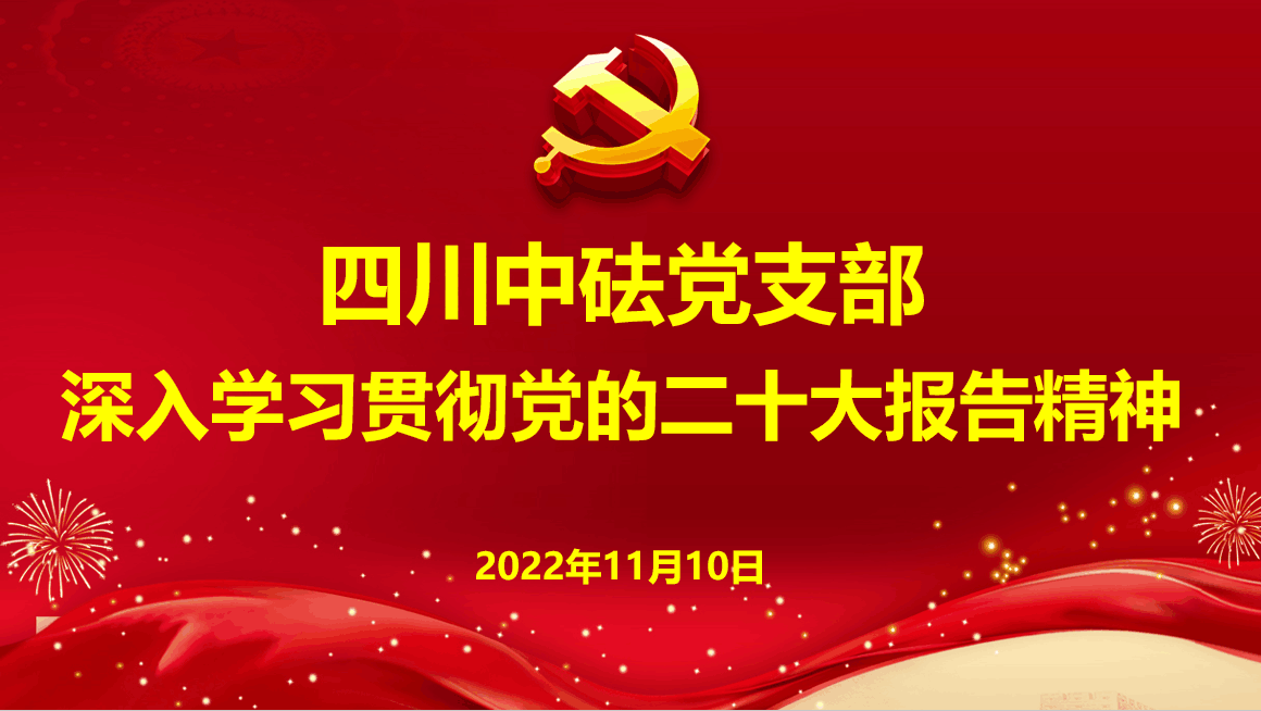 四川中砝黨支部深入學習貫徹黨的二十大報告精神